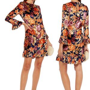Antik Batik Camino velvet floral dress bell sleeves French designer